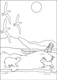 coloring page Lars the little polar bear